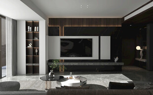 电视机满墙柜客厅装饰现代简约风
