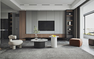 电视机满墙柜客厅装饰现代简约风