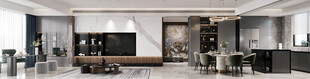 电视机满墙柜客厅装饰现代简约风