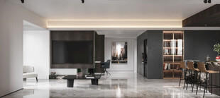 电视机满墙柜客厅装饰现代简约风