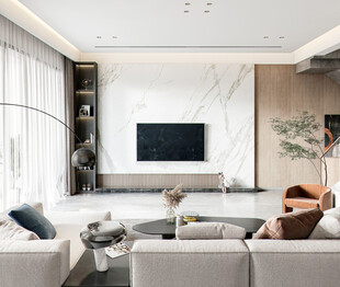 电视机满墙柜客厅装饰现代简约风