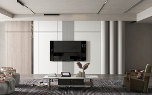 电视机满墙柜客厅装饰现代简约风