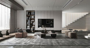 电视机满墙柜客厅装饰现代简约风