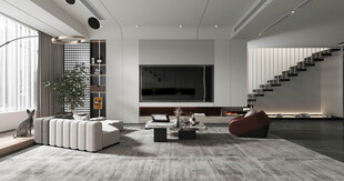 电视机满墙柜客厅装饰现代简约风