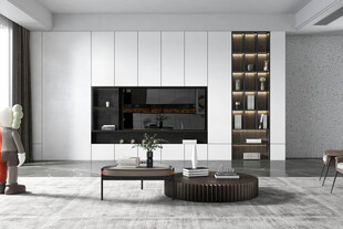 电视机满墙柜客厅装饰现代简约风