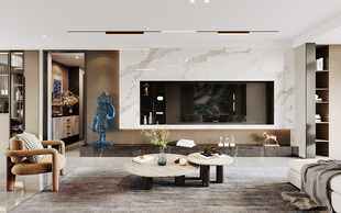 电视机满墙柜客厅装饰现代简约风