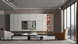 电视机满墙柜客厅装饰现代简约风