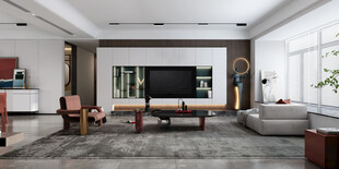 电视机满墙柜客厅装饰现代简约风