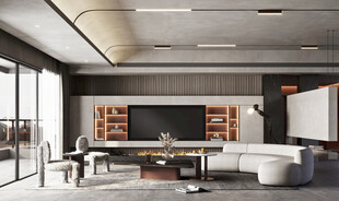 电视机满墙柜客厅装饰现代简约风