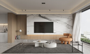 电视机满墙柜客厅装饰现代简约风