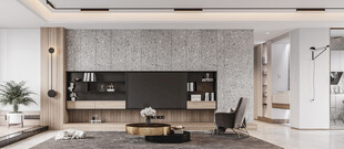 电视机满墙柜客厅装饰现代简约风