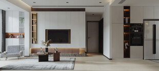 电视机满墙柜客厅装饰现代简约风