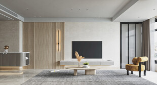 电视机满墙柜客厅装饰现代简约风