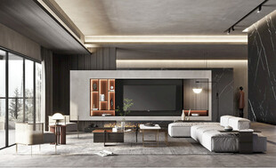 电视机满墙柜客厅装饰现代简约风