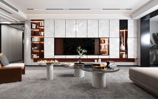 电视机满墙柜客厅装饰现代简约风