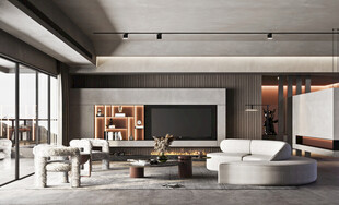 电视机满墙柜客厅装饰现代简约风