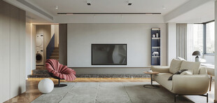 电视机满墙柜客厅装饰现代简约风