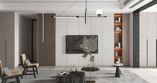 电视机满墙柜客厅装饰现代简约风