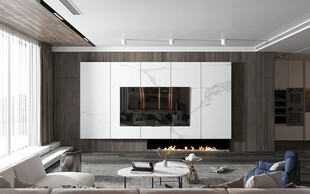 电视机满墙柜客厅装饰现代简约风