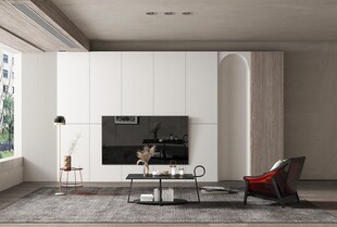 电视机满墙柜客厅装饰现代简约风
