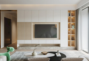 电视机满墙柜客厅装饰现代简约风