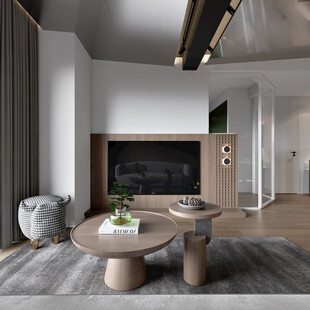 电视机满墙柜客厅装饰现代简约风