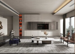 电视机满墙柜客厅装饰现代简约风