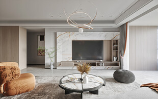 电视机满墙柜客厅装饰现代简约风