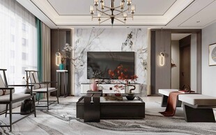 电视机满墙柜客厅装饰现代简约风