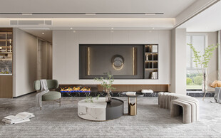 电视机满墙柜客厅装饰现代简约风