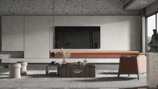 电视机满墙柜客厅装饰现代简约风