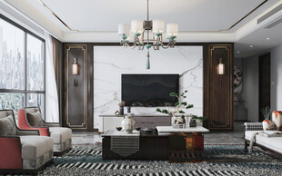 电视机满墙柜客厅装饰现代简约风