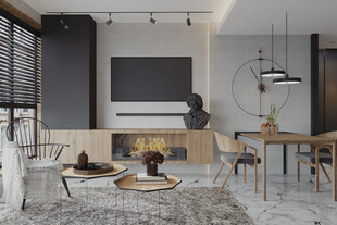 电视机满墙柜客厅装饰现代简约风