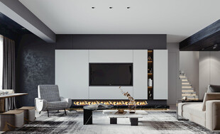 电视机满墙柜客厅装饰现代简约风