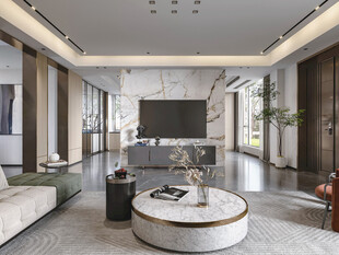 电视机满墙柜客厅装饰现代简约风