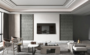 电视机满墙柜客厅装饰现代简约风