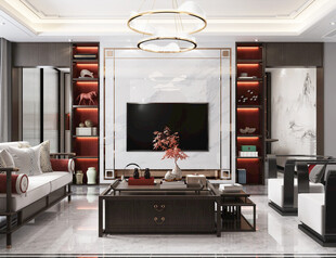 电视机满墙柜客厅装饰现代简约风