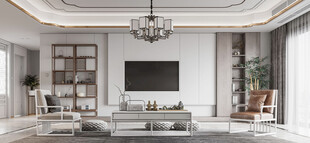 电视机满墙柜客厅装饰现代简约风