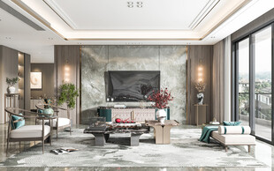 电视机满墙柜客厅装饰现代简约风