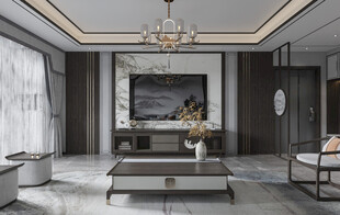 电视机满墙柜客厅装饰现代简约风