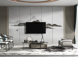 电视机满墙柜客厅装饰现代简约风