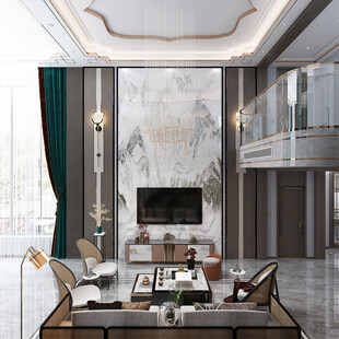 电视机满墙柜客厅装饰现代简约风