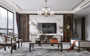 电视机满墙柜客厅装饰现代简约风