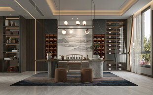 现代简约高级感新中式复古风书房