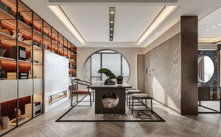 现代简约高级感新中式复古风书房