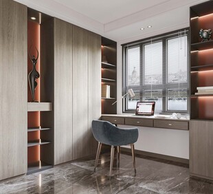 现代简约高级感多功能新中式书房