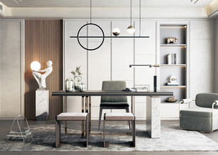 现代简约高级感多功能新中式书房