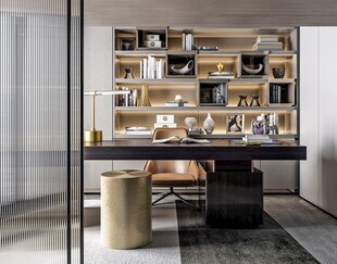 现代简约高级感多功能新中式书房