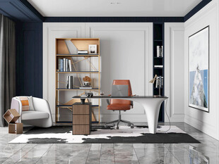 现代简约高级感多功能新中式书房