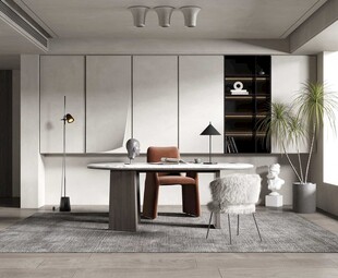 现代简约高级感多功能新中式书房